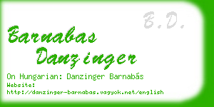 barnabas danzinger business card
